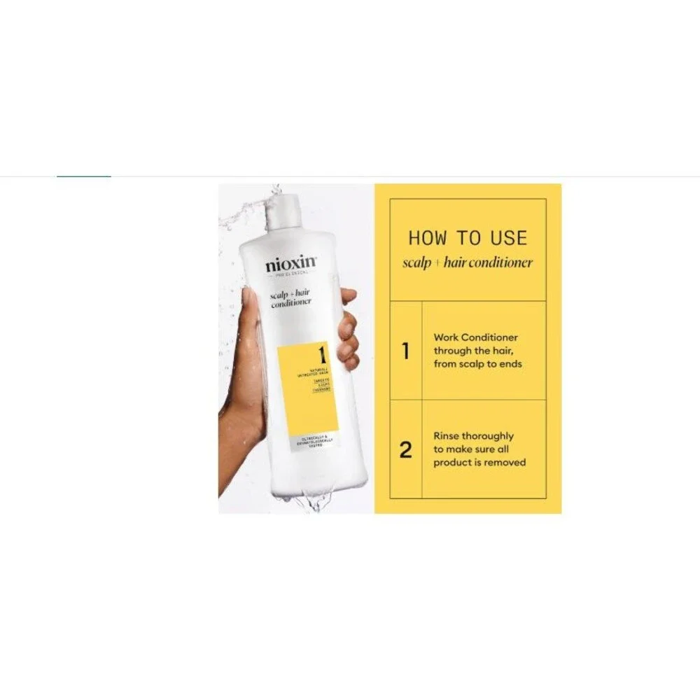 Nioxin System 1 Scalp + Hair Thickening Conditioner for Natural Hair 33.8 oz